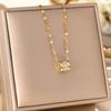 Collar de cintura pequeña de acero de titanio estilo coreano para hombre, colgante de diamantes de celebridades de Internet para mujer, cadena de clavícula con personalidad y temperamento, joyería sin caídas