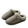 Sapatos de Algodão com Salto Baixo para Homens no Outono e Inverno Calçados de Algodão Impermeáveis com Solado Grosso e Forro de Lã para Casa e Ambiente Interno Pantufas de Algodão Quentes para Mulheres de Meia-Idade e Idosas