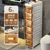 Gabinete de Almacenamiento Estilo Cajón de Espacio Estrecho de 18 cm para Cocina, Estante de Almacenamiento para Refrigerador, Gabinete de Almacenamiento de Espacio Independiente para Baño