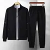Traje Explorer para Hombre, Nuevo Estilo Primavera y Otoño, Tallas Grandes Deportivo Casual Chaqueta de Cuello Alto Conjunto de Dos Piezas para Hombres Jóvenes