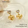 Brincos de Zircônia Inlaid de Amor Mais Vendidos Transfronteiriços Brincos de Aço Inoxidável Versátil Leve Luxo Brincos de Alta Qualidade Joias para Orelha de Aço Titânio