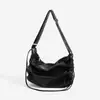 Bolsa Tote de Cordón Plisada Multiusos para Viajes Cotidianos Gran Capacidad Bolsa Tipo Dumpling Textura Suave Bolso de Hombro Cruzado