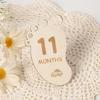 Tarjetas de Hitos de Pie para Recuerdos de Bebé, Accesorios de Fotografía de Madera Grabados con Láser para Navidad