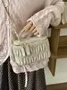 Bolso de mano transfronterizo estilo Chanel, bolso de hombro tipo caja plisado versátil, bolso bandolera con cadena elegante y a la moda