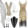 Europeo y Americano S-4XL Transfronterizo Vestido de Noche Vintage Gatsby de los Años 20 Fiesta Rendimiento Vestido de Lentejuelas con Flecos
