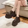 Mocasines Gruesos con Plataforma para Mujer que Aumentan la Altura, Nuevo Estilo Otoño 2026 para Mujeres Bajitas, Zapatos Casuales Cómodos de Plataforma Estilo Británico