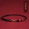 Pulsera Roja de Hilo Conmemorativa del Zodiaco para Mujer, Pulsera Trenzada Infinito, Tobillera, Regalo para Pareja, Pulsera de Cinabrio para Hombre