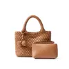 Estilo Vacaciones de Verano Bolso Tejido Pequeño Tote de Mano Cuero Suave Bolso Cruzado Pequeño Exquisito Regalo Souvenir Bolso de Mano para Mujer