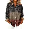Camisa casual de manga larga para mujer, europea y americana, transfronteriza, con estampado digital 3D, temática navideña, disponible en Amazon