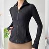 Conjunto Esportivo para Ciclismo ao Ar Livre Roupas de Yoga Tops para Mulheres Primavera e Verão Casual Versátil Jaqueta de Colarinho Alto para Uso Externo Secagem Rápida