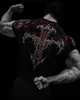 Breathedivinity Body Estilo Americano Roupas Fitness Masculinas Manga Curta Esportivo Fitness Secagem Rápida Camiseta Estampada