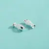Acessórios Estilo Chinês Prata Esterlina S925 Galvanizada Acabamento Fino Contas Espaçadoras de Peixe Pequeno Pulseira de Corda Vermelha Trançada Contas Soltas de Peixe Koi Fio de Contas