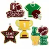 Parches Bordados Temáticos de Rugby de Dibujos Animados Transfronterizos con Bordes Dorados, Bordado de Toalla, Insignias Bordadas Serie Deportiva, Accesorios para Ropa
