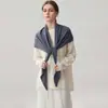 Xale lenço triangular de cashmere para mulheres, cachecol quente de tricô de lã, novo manto de outono e inverno, versátil