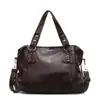 Bolsa Tote de Ombro Único, Grande Capacidade, Estilo Coreano, Bolsa Feminina Simples Retrô em Couro Macio, Bolsa Feminina Versátil de Alta Qualidade para o Dia a Dia