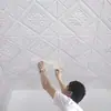 CTZS Adhesivo de Pared Floral con Relieve de Diamantes Multicolor Estilo Barroco Vintage Foam Autoadhesivo Antihumedad Antiarañazos Para Dormitorio Cafetería Pared de Acento Renovación 35x35cm