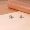 Pendientes de Copo de Nieve de Plata S925 con Circonita para Mujer, Estilo Francés de Lujo Ligero de Cristal de Hielo Súper Brillantes Diseño Elegante Pendientes al por Mayor