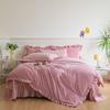 Conjunto de Quatro Peças de Cobertor de Cama de Veludo para Bebê Outono e Inverno Cor Pura Bordado Veludo Leite Veludo para Bebê Acolchoado Jogo de Cama de Quatro Peças