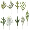 Plantas artificiales, varios tipos de agujas de pino, decoraciones de Navidad, accesorios para plantas, guirnaldas decorativas navideñas, plantas verdes artificiales de plástico