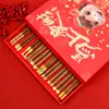 Palillos de Año Nuevo Palillos de Madera para Alitas de Pollo Caja de Regalo 10 Pares Caja de Regalo de Sándalo Rojo Embalaje Año del Caballo Palillos de Madera Sin Pintura Sin Cera