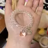 Corda de Telefone Clara e Transparente Pingente Doce Kt Elástico de Cabelo Faixa Simples Corda de Cabelo Sem Costura Fresca e Versátil Alta Elasticidade