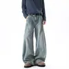 Nuevos Jeans de Hombre Otoño/Invierno 2026 Estilo Americano Vintage de Alta Calidad, Parches Desestructurados, Pantalones Holgados de Talla Grande de Gama Alta