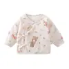 Camiseta de algodón de color para bebé, con espalda media, acolchada Clase A, top ajustado de manga larga para bebé recién nacido de 0 a 3 meses, ropa para recién nacido para otoño e invierno