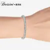 Ins Europeo y Americano Más Vendido Cadena de Tenis de Moissanita de Plata 925 Pulsera Hip-Hop Pulsera de Nicho de Alto Grado