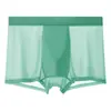 Ropa Interior Popular para Hombre, Ropa Interior de Seda Helada, Pantalones Cortos Transpirables con Refuerzo para Hombre, Boxer, Estilo Delgado de Verano, Transpirable