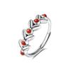 Anillo de Espiga Estilo Chino Ping An Ágata Imitación Rojo Sur Espiga de Trigo Primavera Verano Nuevo Estilo Mori Hojas Frescas Joyería