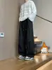 Pantalones Cargo de Pierna Ancha Amplios, Plisados, Lavados, Pierna Curva, para Hombre, Marca de Moda High Street Americana, Retro Otoño Invierno, de Pierna Ancha, Largo hasta el Suelo