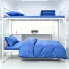 Conjunto de Lençol e Capa de Edredom de Três Peças, Algodão Puro, Capa de Edredom Azul Chama Resistente ao Fogo, Colcha para Uso em Dormitório, Conjunto de Roupa de Cama de Seis Peças