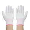 Luvas com palma revestida de PU nos dedos, 13 agulhas de nylon antiestático, revestimento nos dedos de fibra de carbono, luvas de proteção do trabalho com revestimento sem poeira