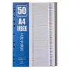 Papel con Paginación, Papel Clasificador de Hojas Sueltas, Papel Índice, 50 Páginas, 100 Páginas, A4, Plástico Gris Colorido, Separadores de Papel de 11 Agujeros