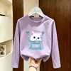 Camiseta de Manga Larga para Niña para Primavera y Otoño 2026 Estilo Nuevo Camiseta Básica Transpirable de Algodón Puro para Niños Top de Primavera y Otoño para Niña