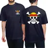 Camiseta de Verano para Hombre de Algodón Puro, Estampado de Luffy Guapo de One Piece, Transparente Casual Urbana, Transfronteriza de Aliexpress