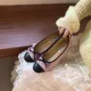 Estilo Pastoral Temperamento Gentil Laço Bico Redondo Raso Macio Plano Início da Primavera Lindo Bolinhas Sapatos de Salto Baixo para Mulheres Loafers para o Trabalho