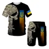 Ropa deportiva de las Fuerzas Ucranianas Traje de Camiseta para Hombre Impresión 3D Manga Corta Ropa Camuflaje Deportes Venta Directa de Fábrica