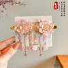 Horquilla floral estilo antiguo para niños, horquilla de princesa tradicional, horquilla con borla estilo chino para niñas pequeñas, accesorio para el cabello Hanfu para niñas