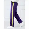 Calças Roxas, Brancas e Amarelas para Uniforme Escolar Calças Esportivas com Duas Listras para Alunos do Ensino Fundamental Calças Uniformes com Três Listras para Alunos do Ensino Fundamental II e Ensino Médio Calças