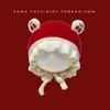 Gorro de Invierno para Bebé Lindo Estilo Chino Festivo Rojo de Felpa para Bebé de Pocos Meses Sombrero Cálido de Año Nuevo con Protección para los Oídos