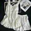 Camisola de Renda com Design de Coração Rosa, Pijama Feminino de Liocel com Bojo, Roupa de Casa Doce e Fofa de Verão, Confortável