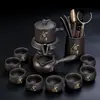 Conjunto Automático de Chá em Argila Roxa, Bule, Gadget para Preparo de Chá para Pessoas Preguiçosas, Conjunto Completo de Chá Kung Fu com Bandeja para Uso Doméstico