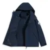 Chamarra tres en uno estilo Luotuo para mujer con forro desmontable, abrigo cortavientos impermeable para hombre para senderismo, viajes, montañismo