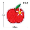 Série Frutas Cereja Maçã Adesivo de Tecido Acessórios Decorativos Patch Bordado Desenho Animado Fofo para Crianças Patch para Joias Bordado Elétrico