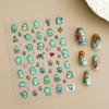 Pegatinas de Arte para Uñas de Celebridad de Internet Aspecto de Alta Gama Femenino Lindo Oso DIY Graffiti en Relieve Pegatinas Estéreo 5D Calcomanías 3D para Uñas