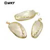 WT-JP392 concha blanca natural clásica forma irregular colgante bañado en oro de 18 quilates joyería hecha a mano decoración de collar