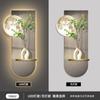 Pintura decorativa para corredor estilo seda planta verde alto senso parede de fundo da sala de estar pintura de luz luminosa corredor de luxo corredor pintura suspensa