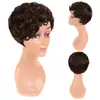 Peluca Ondulada Corta para Mujer con Flequillo Lateral, Peluca de Fibra Sintética, Venta al por Mayor desde Fabricante de Xuchang