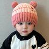 Chapéu infantil de outono e inverno para meninos e meninas chapéu de bebê chapéu de pelúcia de urso de desenho animado fofo chapéu quente proteção para as orelhas chapéu de tricô